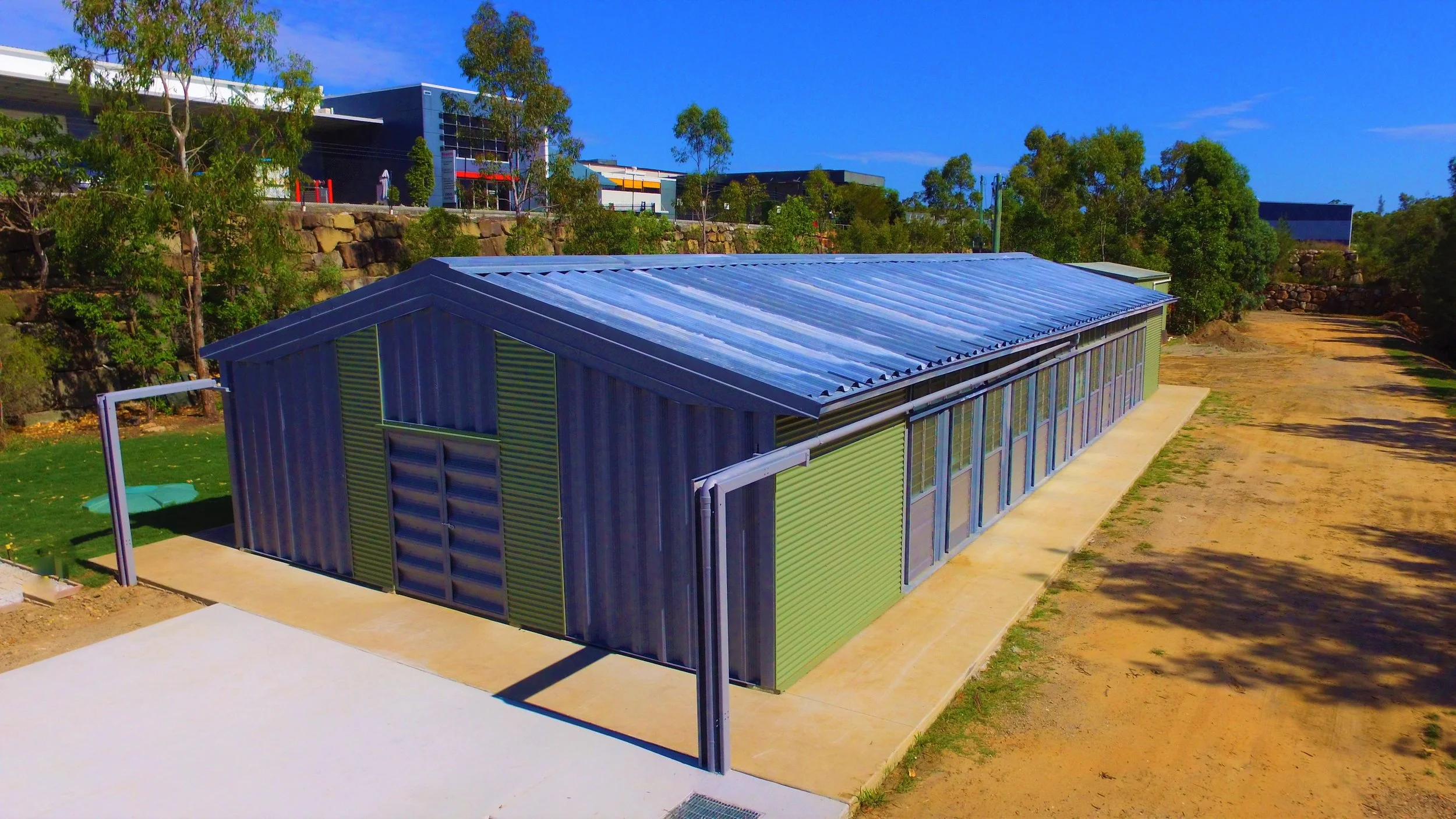 front view army shed
