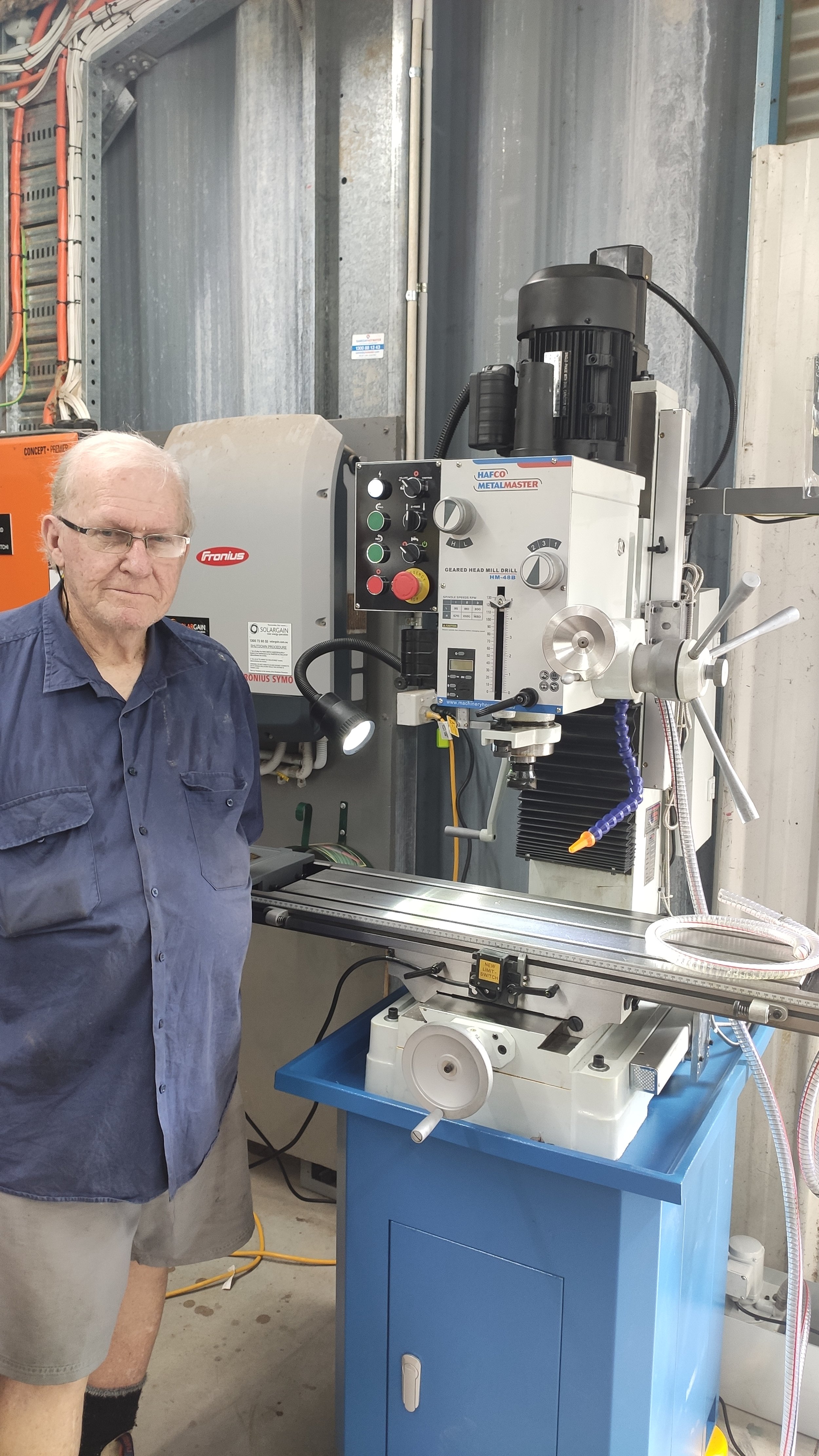  Bob with the newly acquired Geared Head Mill Drill 