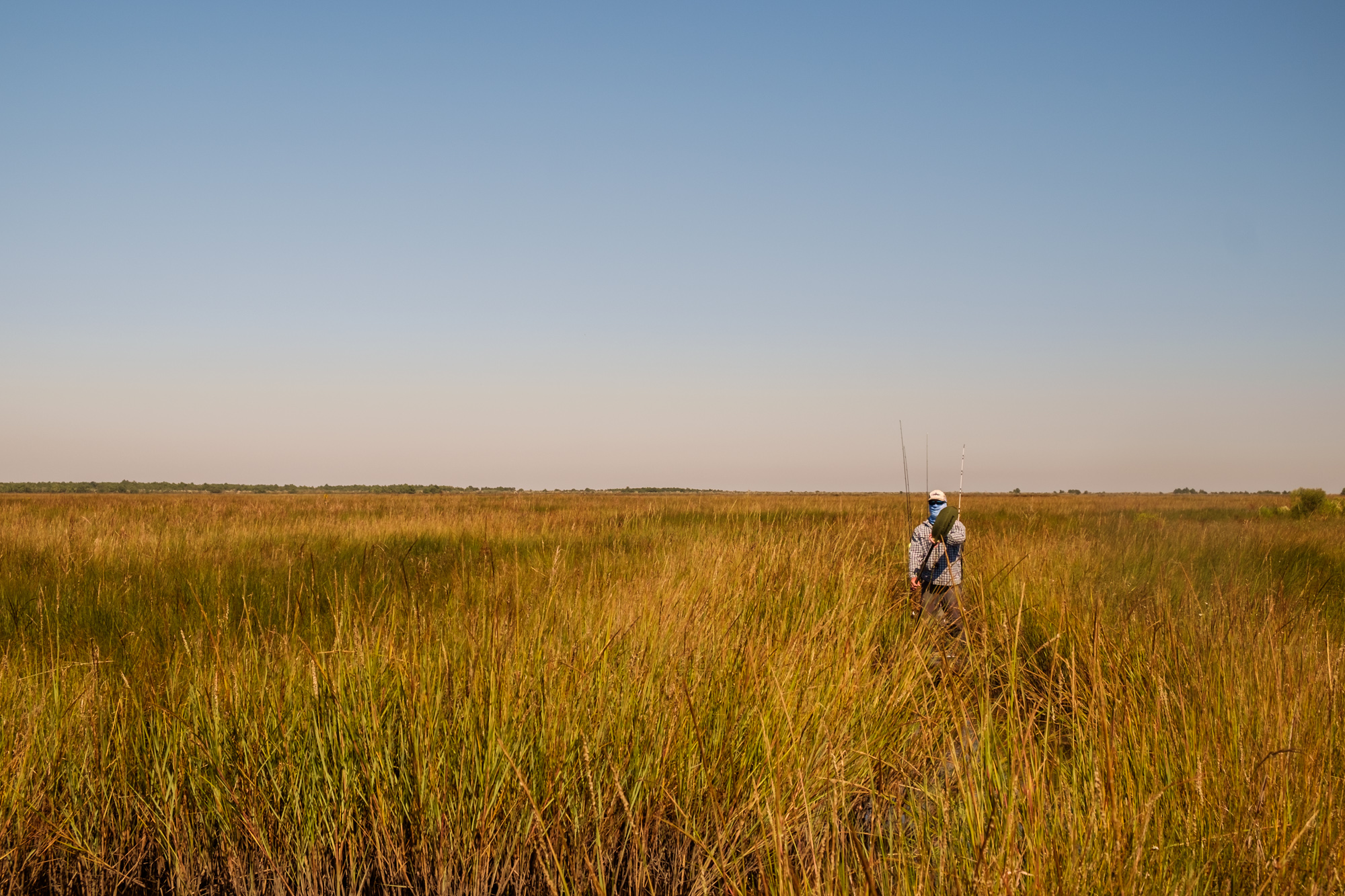 Making our way through a VERY tight connection between the marsh closest to BSM and the canal that leads to Bernard Lagoon. Probably only passable during periods of high water.