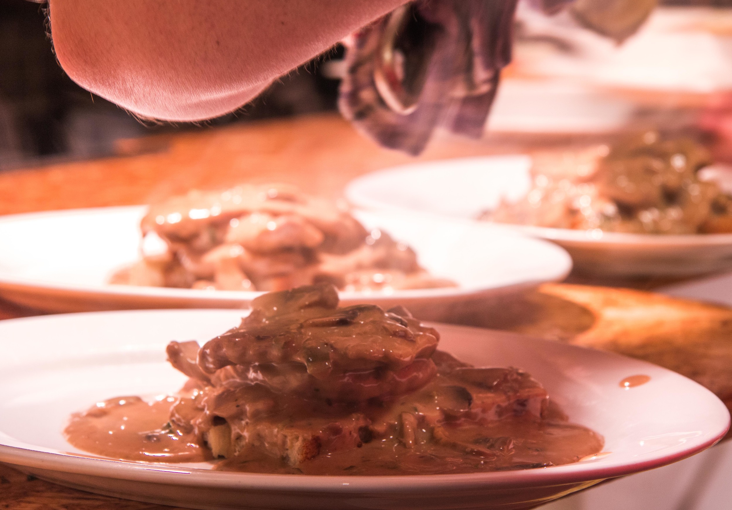 Chef preparing Pork Scallopine