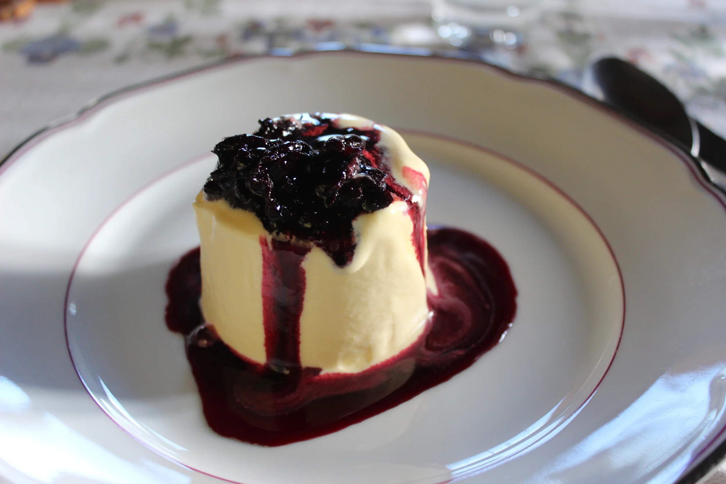 crema alla portoghese with sour cherry compote