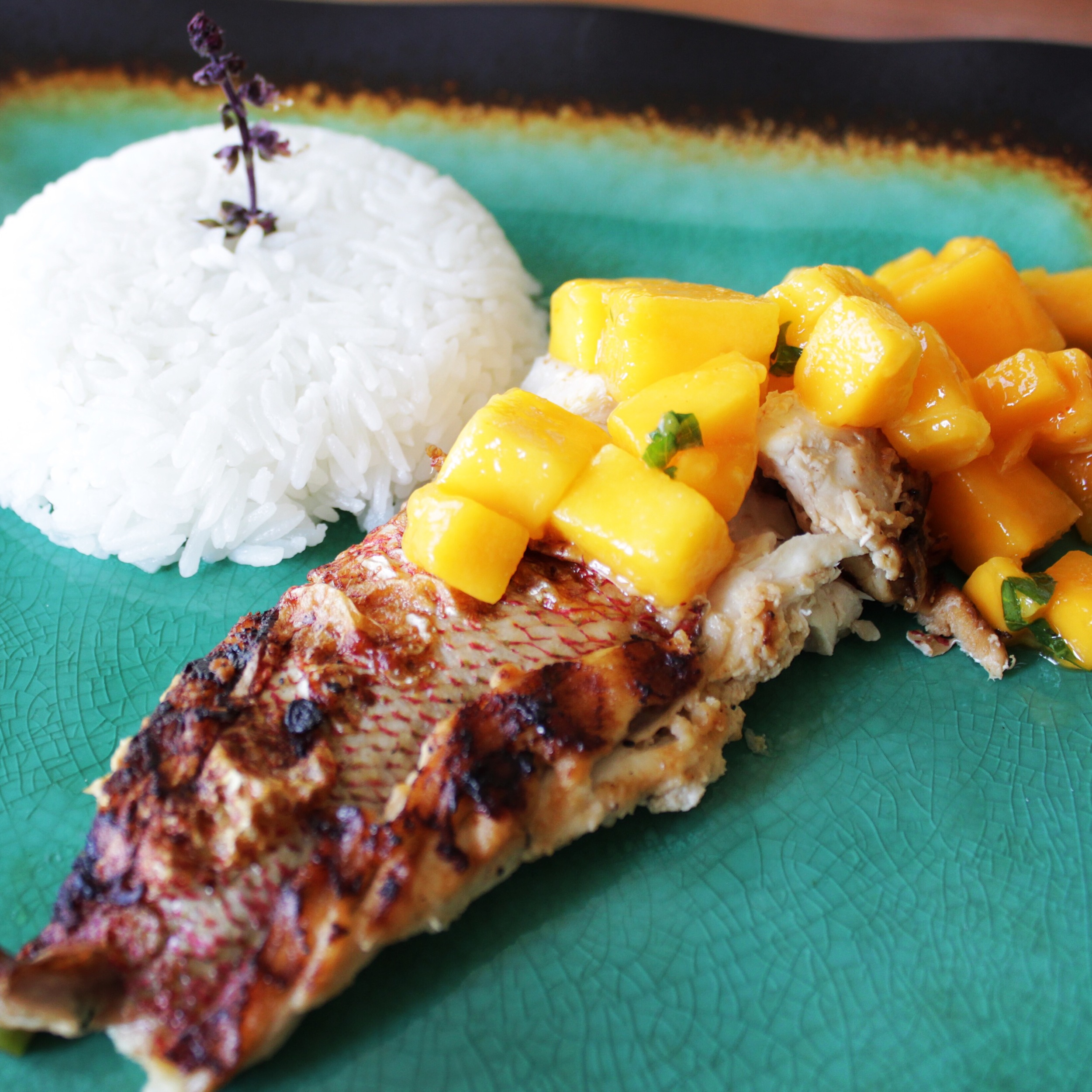 Grilled Red Snapper with Fresh Mango Salsa