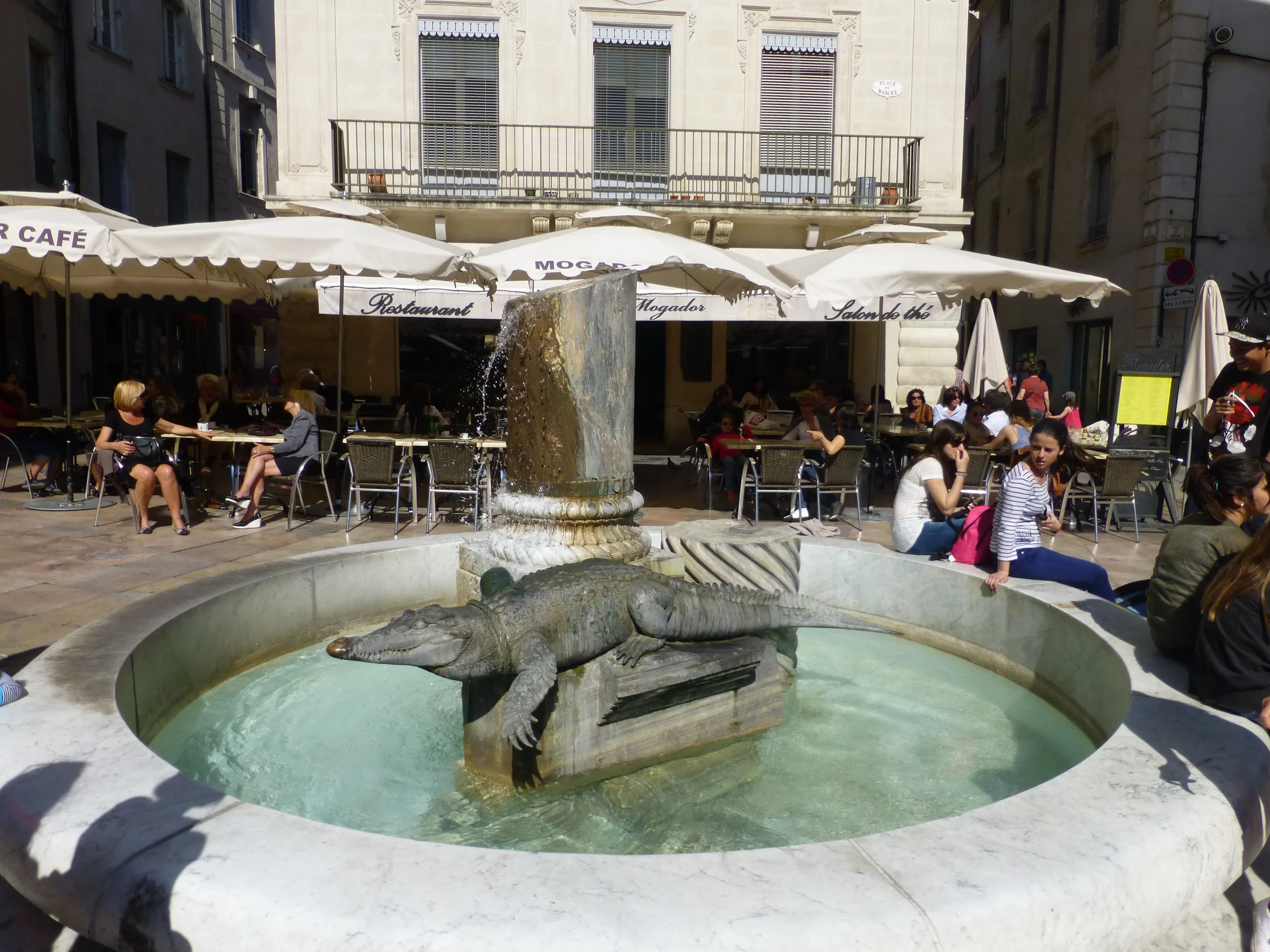 Roman Legionnaires from Egypt lived in Nimes hence the crocodile and palm tree symbol