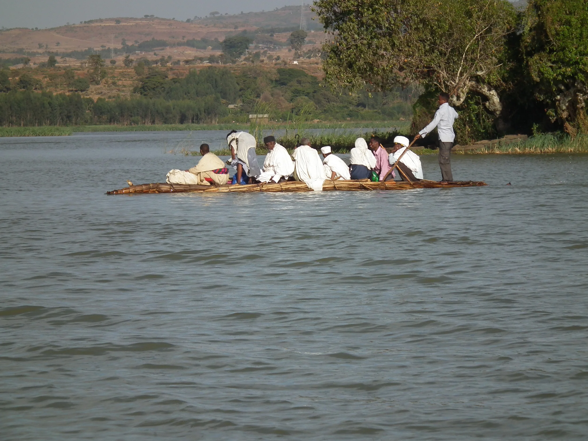 CROSSING TO THE MONASTERY. WATCH OUT FOR THE HIPPOS.