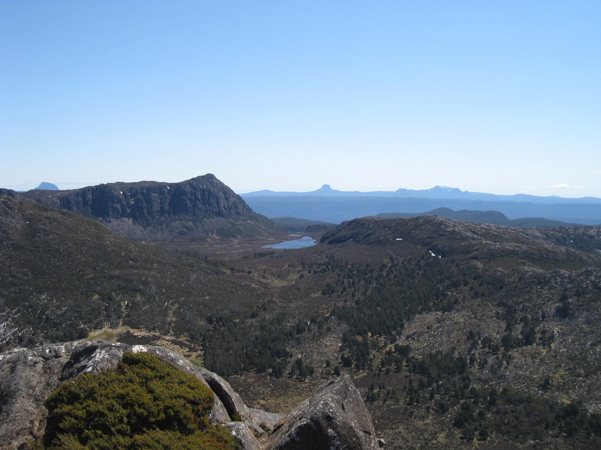 views from mount Jerusalem - cradle mountain and barn bluff in the distance