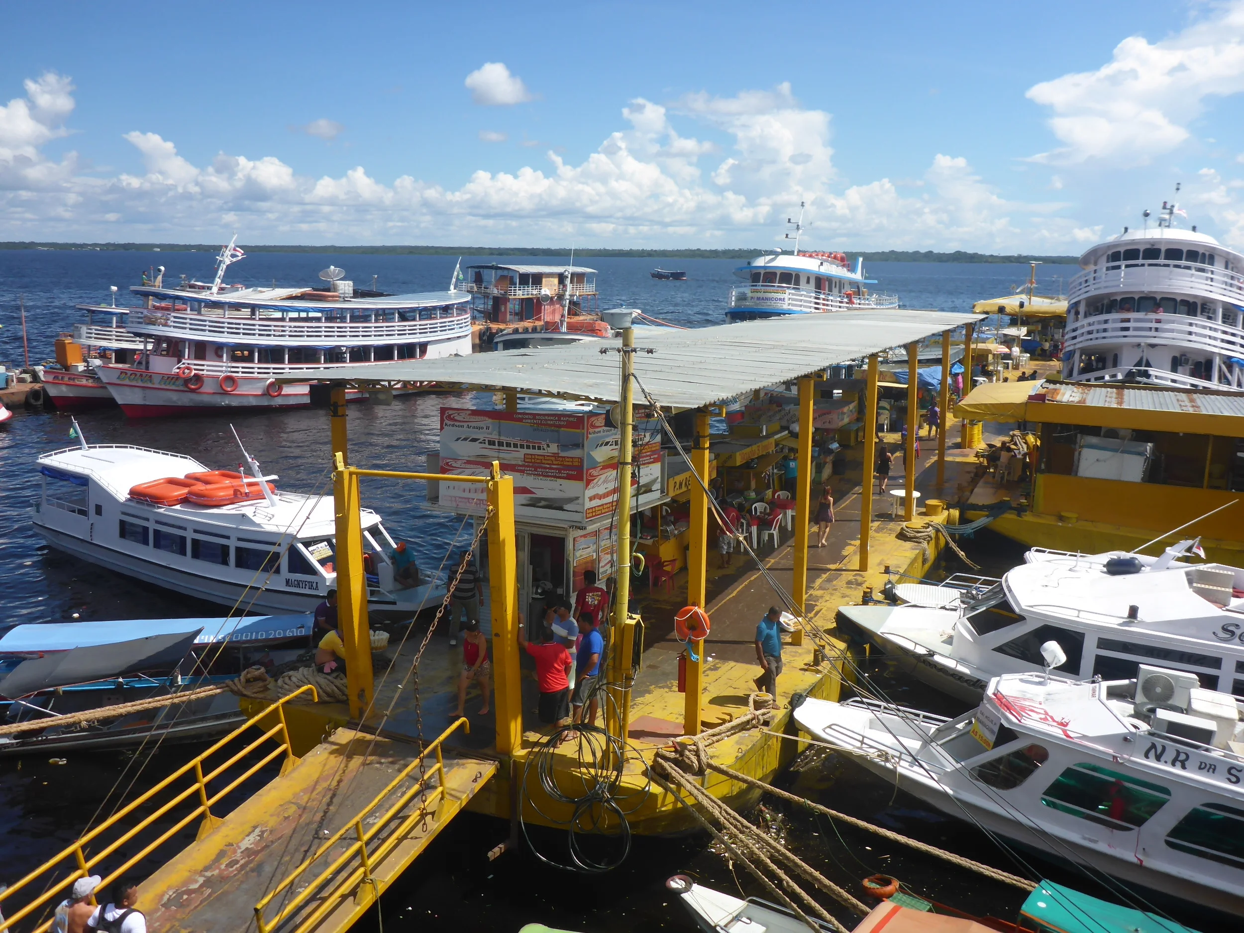 boats travel to many destinations on the amazon and it's tributaries
