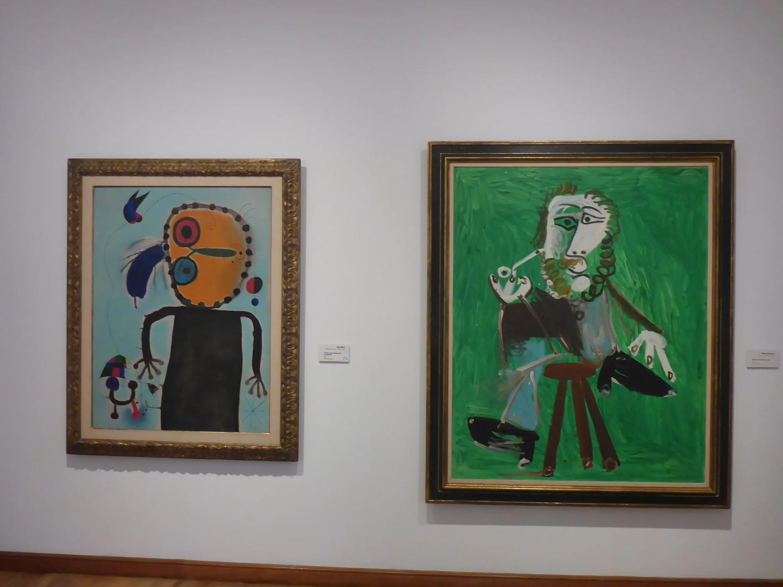THE BOTERO GALLERY ALSO FEATURES MANY GREAT MASTERS. hERE is a miro beside a Picasso.