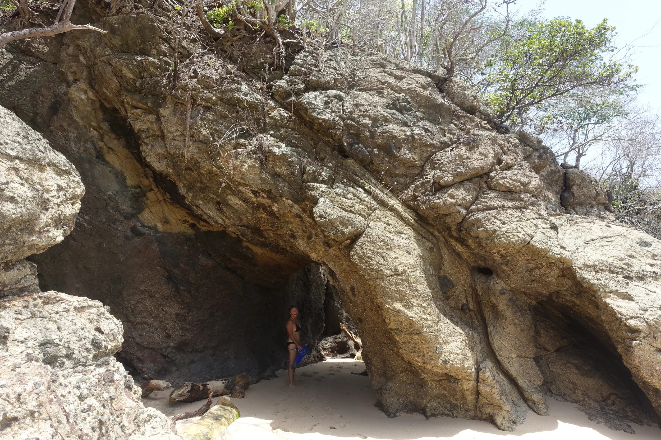 cave, southern end of Margaret's beach