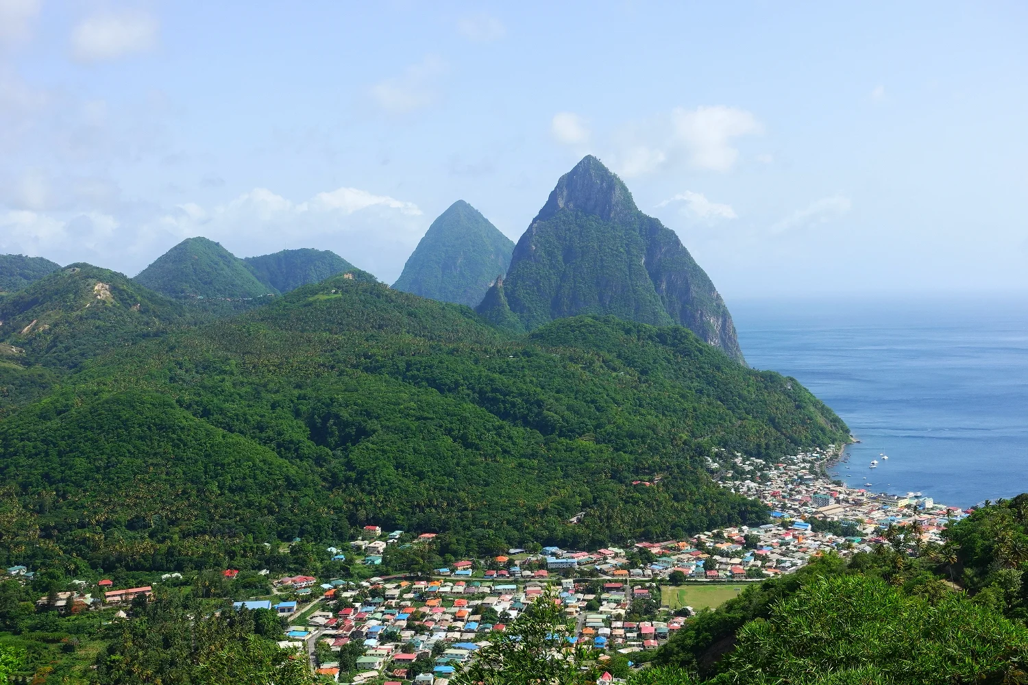 the pitons and soufriere