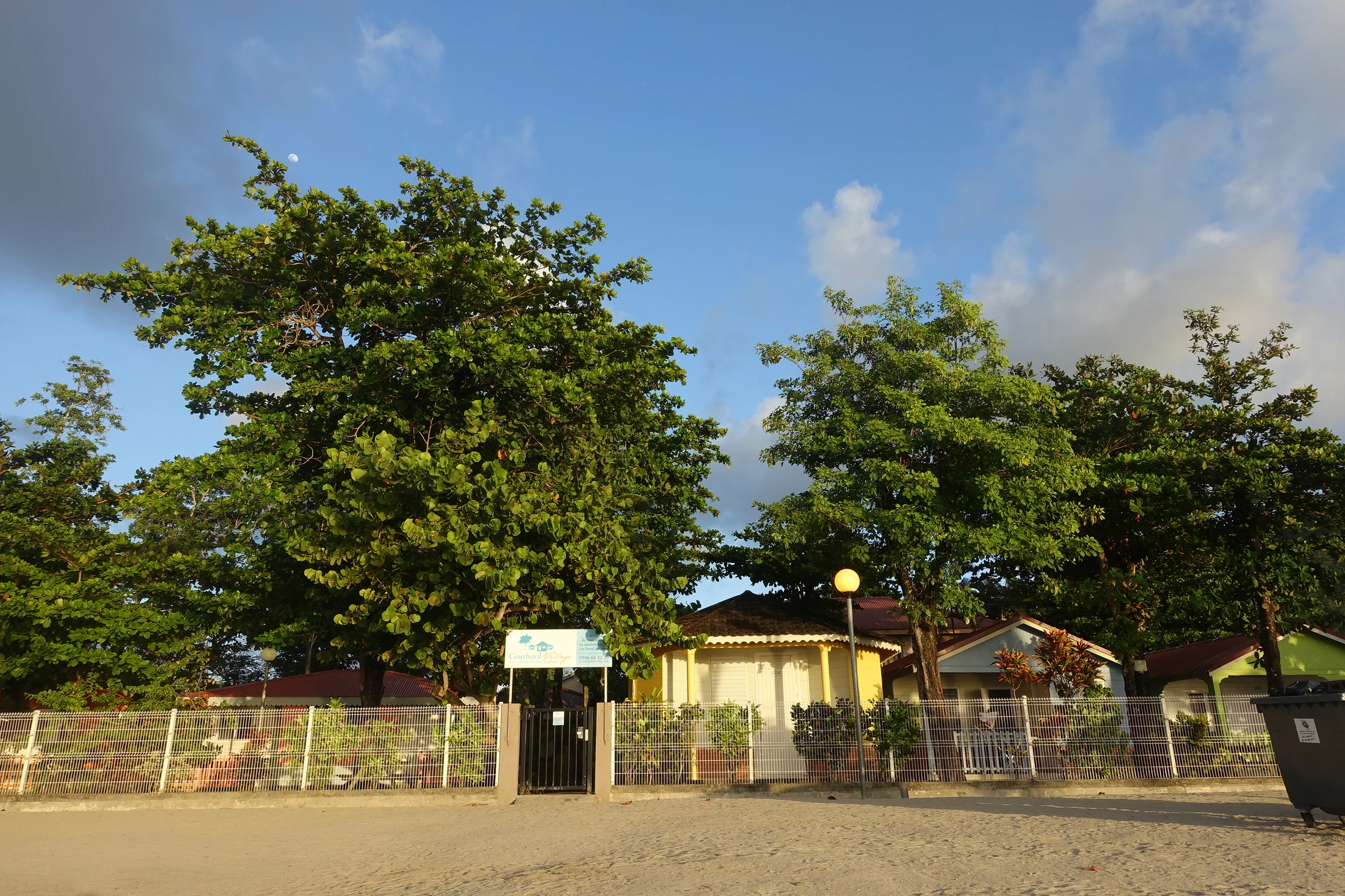 the front gate or coubaril village leads on to the beach