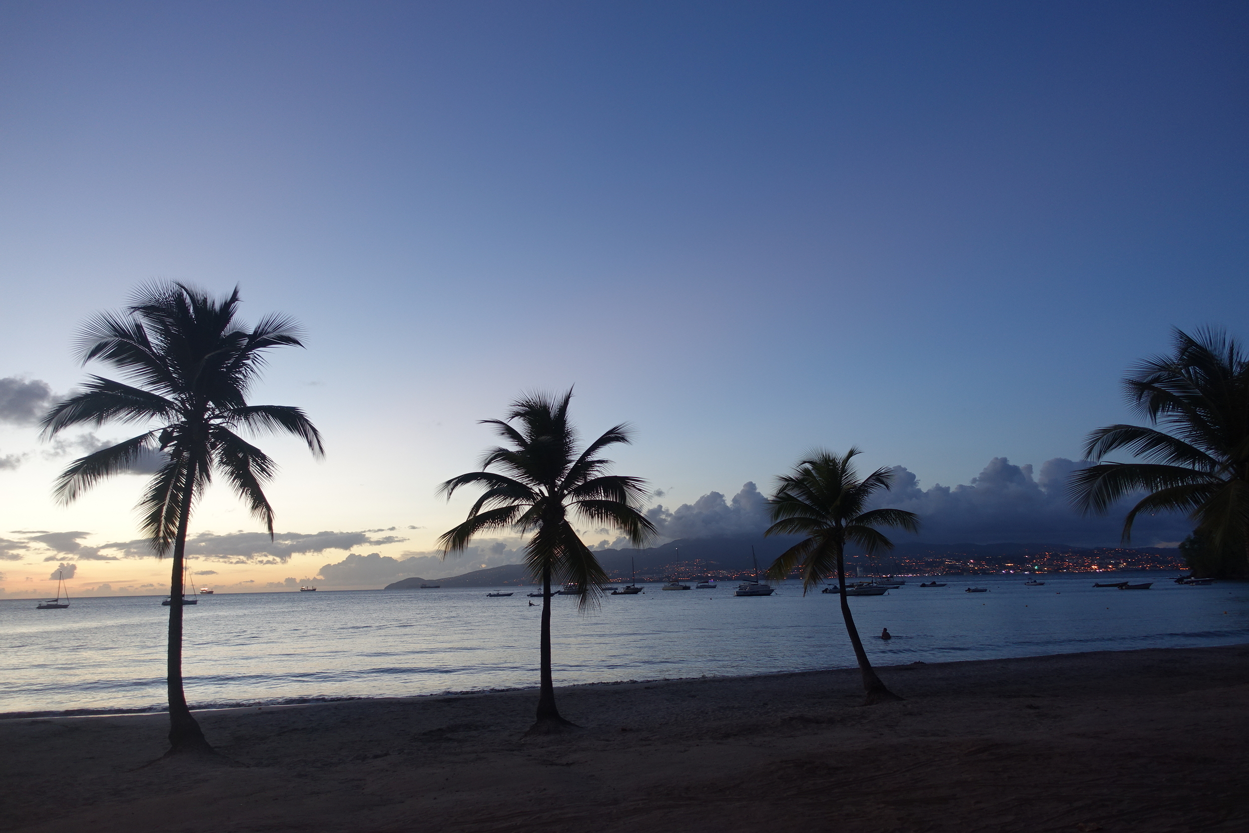the lights of fort de france across the bay