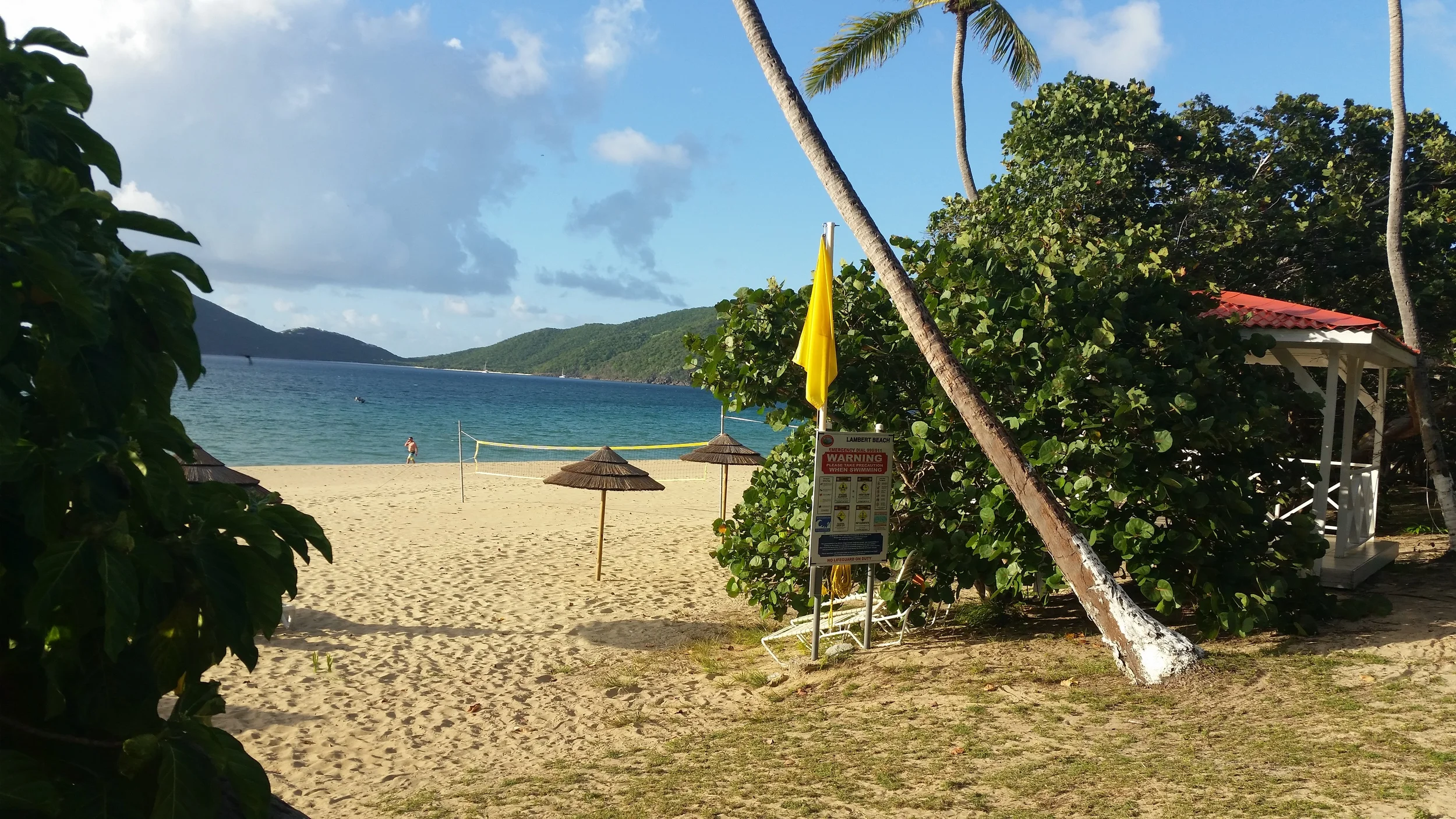 the beach was only metres from our cabin
