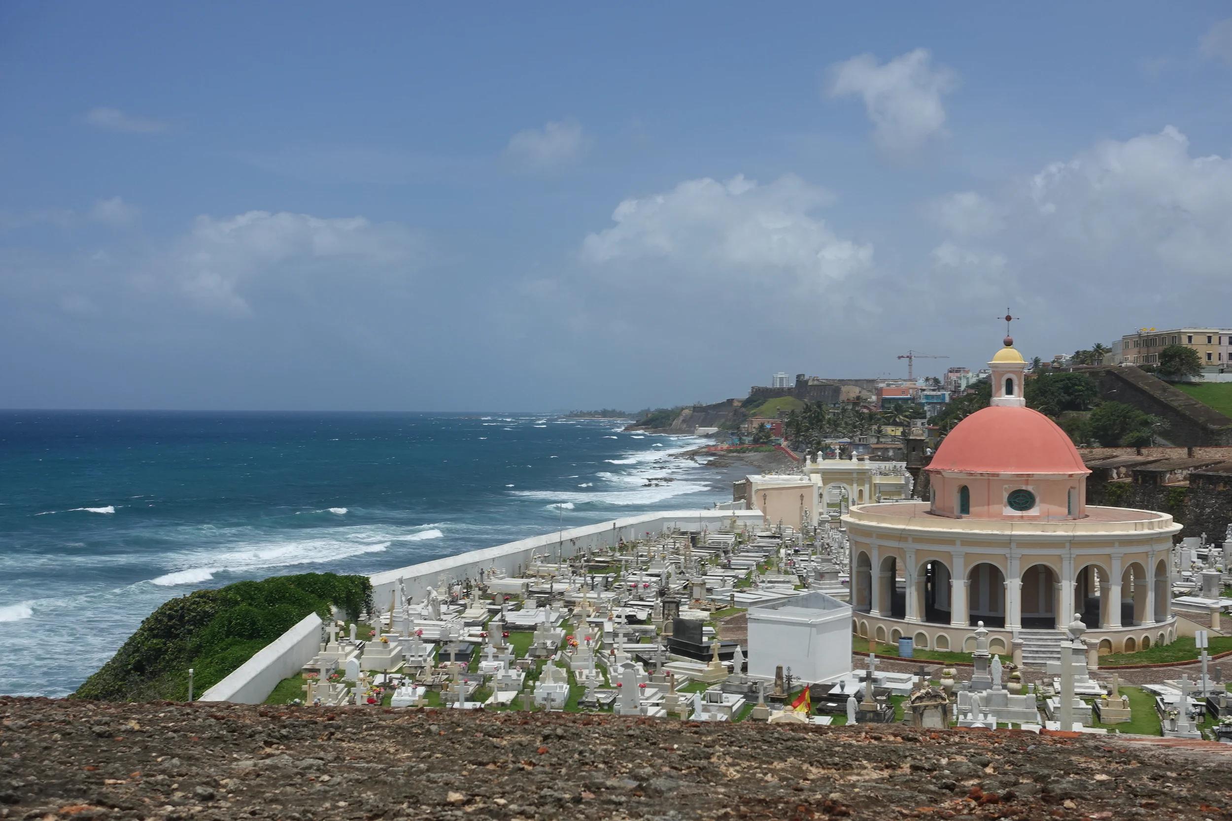 Atlantic coast and cemetery viewed from el morro