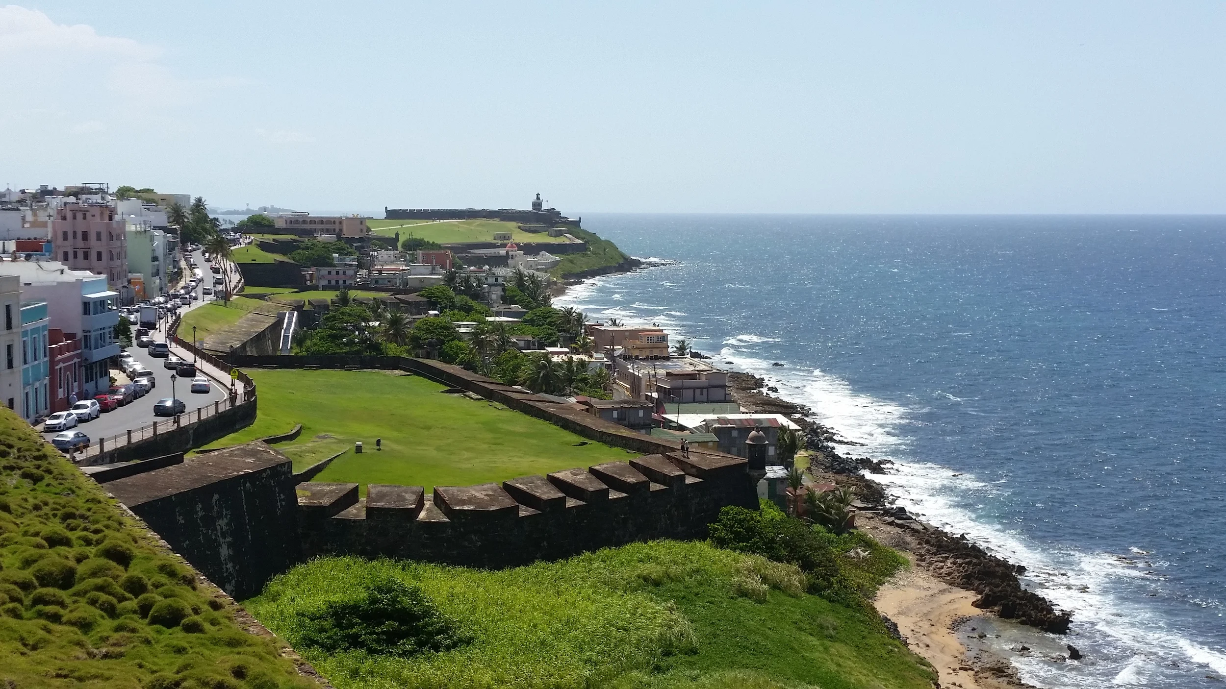 view of battlements and el morro from san cristobal
