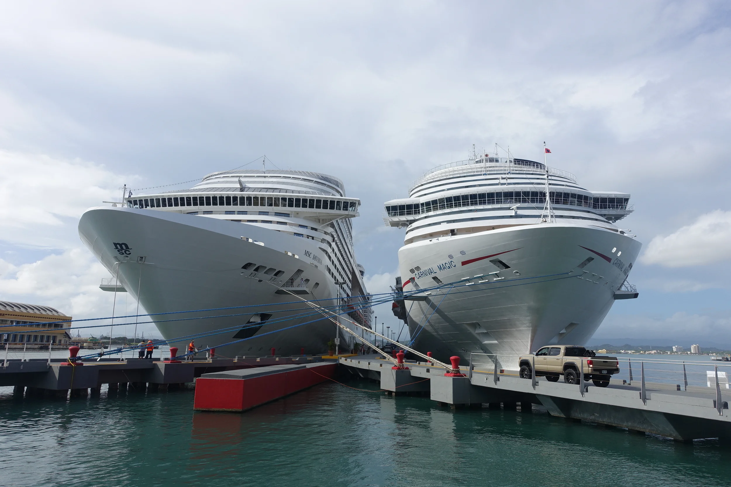 a couple of big-arsed cruise ships that were in that day