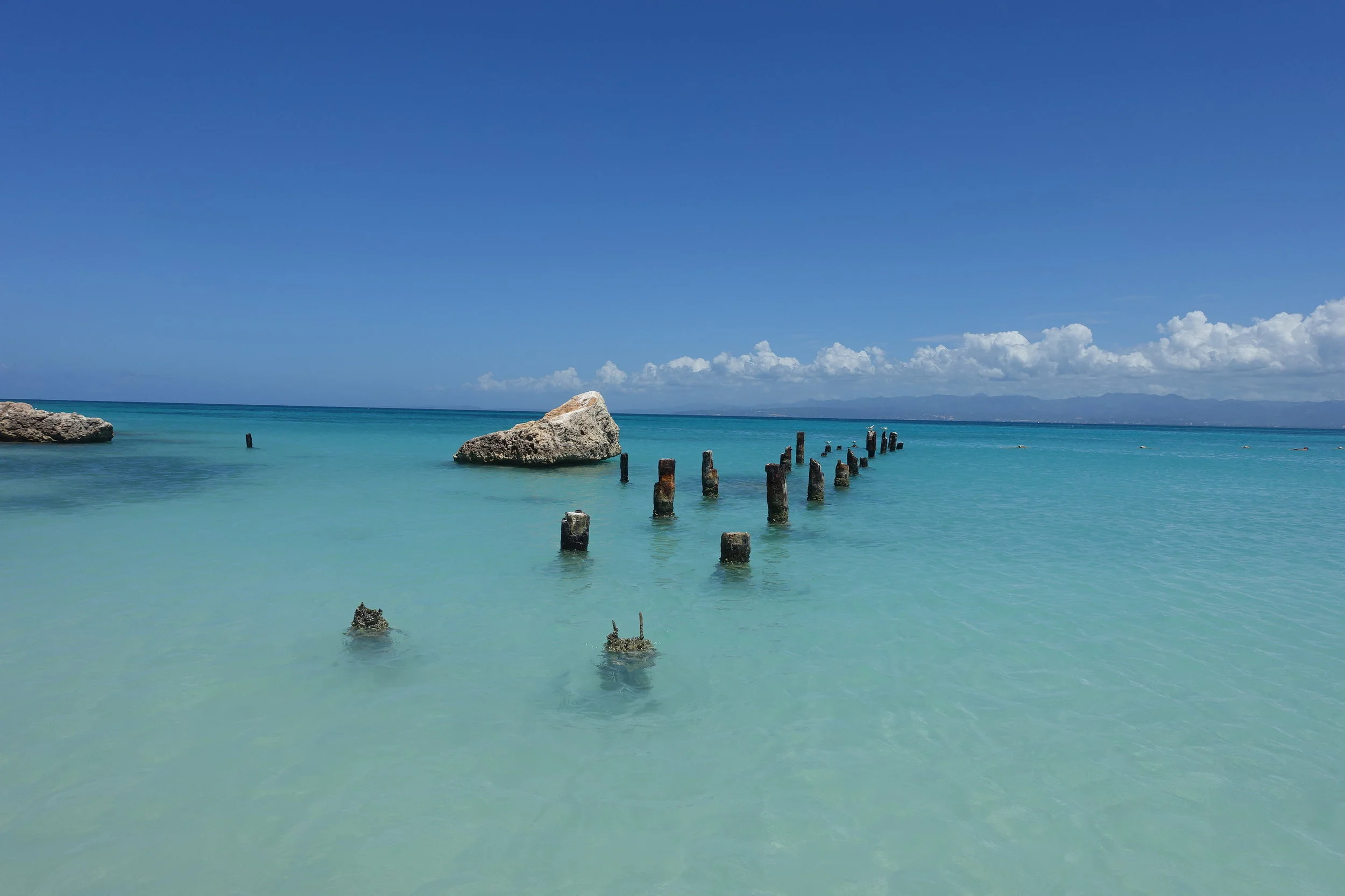 old pier footings, isla caja de muerto