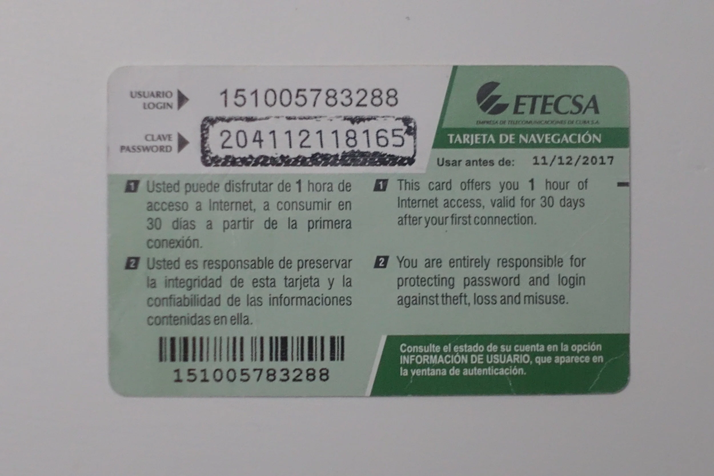 ETECSA CARD