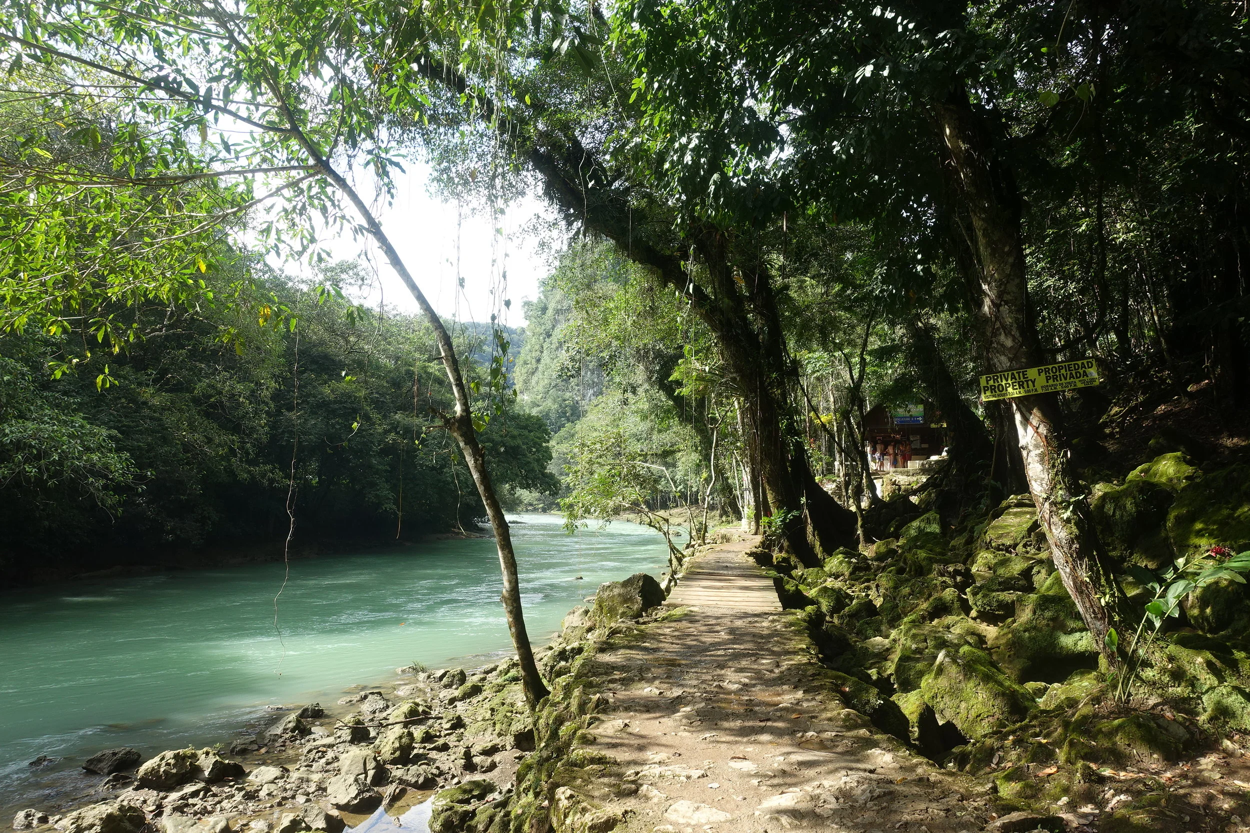 arriving at the starting point for the cave trip