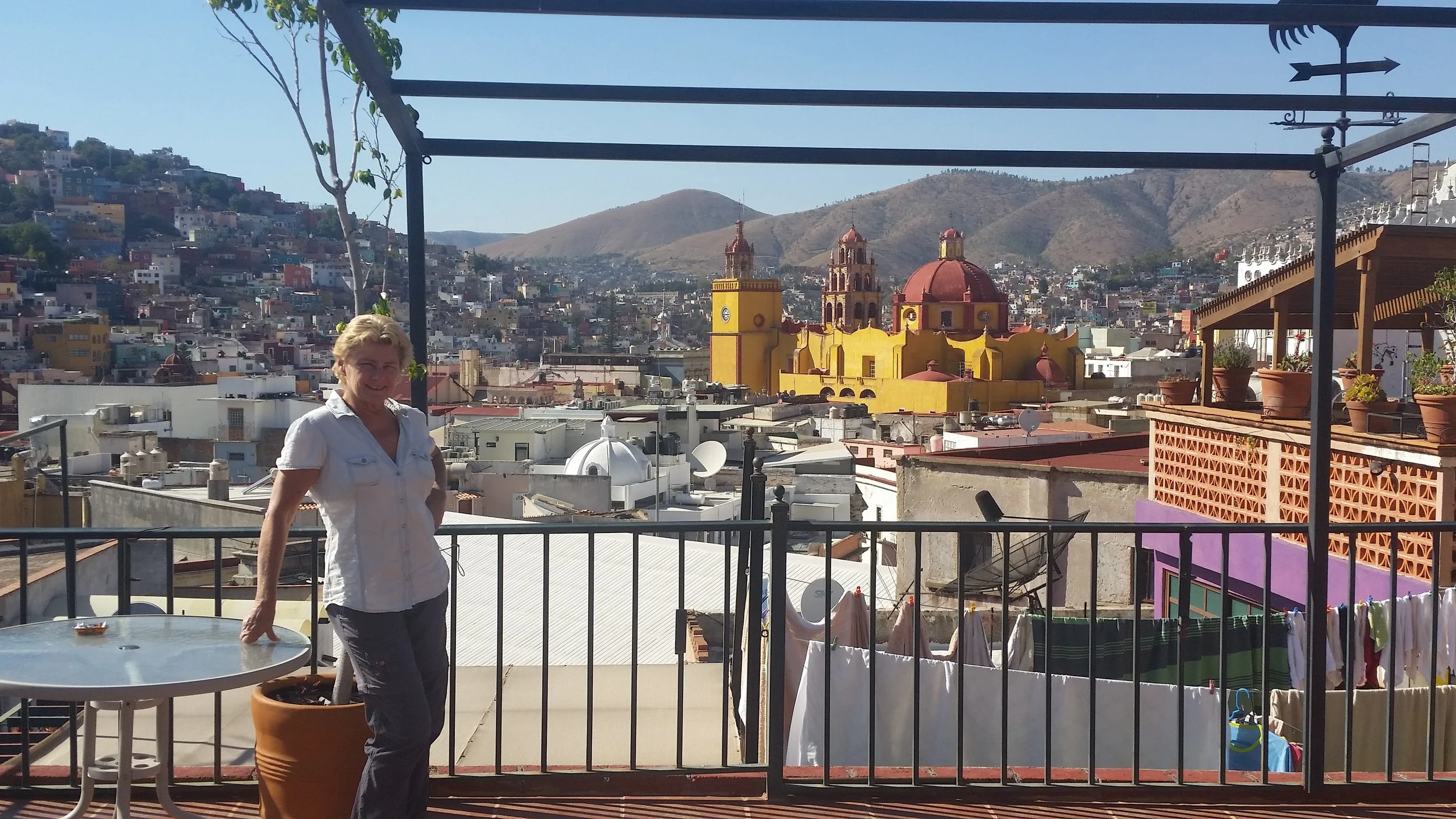 the view from the terrace of our guest house, the excellent casa de pita