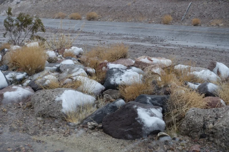snow in death valley
