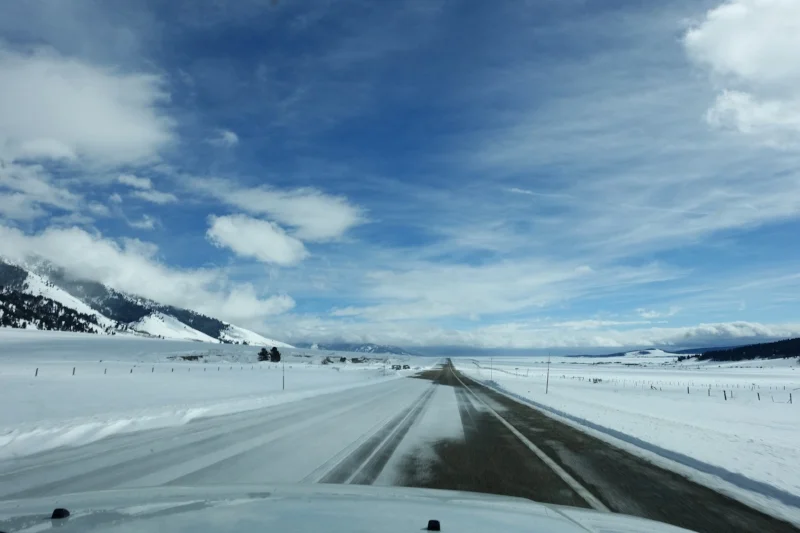 the road into west yellowstone - well driven cal
