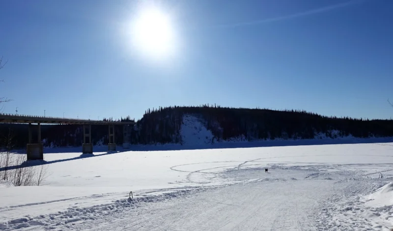 the frozen yukon river