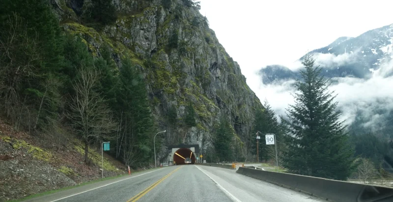 driving through the fraser canyon