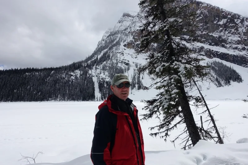 tackling the trail along the lakeside