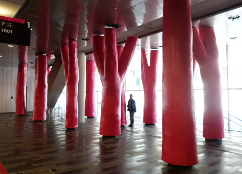 the 'lipstick forest' in the montreal convention centre