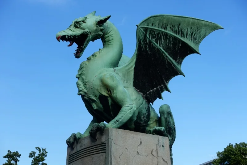 the dragon bridge of Ljubljana - a well known symbol of the city