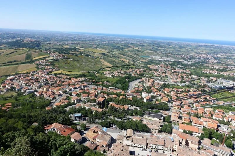 a cable car runs between the historic old town to suburbs below