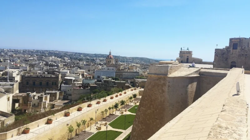 the view of victoria from the walls of the citadel