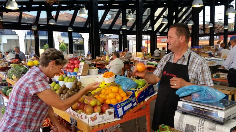 fruit and veggie shopping in downtown tirana