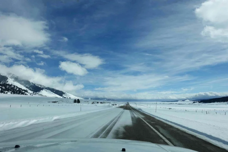the road into west yellowstone