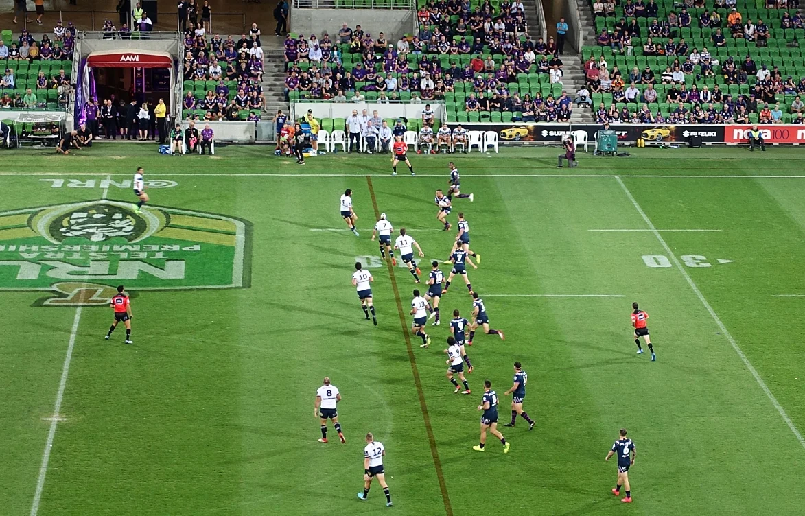 the storm (Purple) on the attack against the cowboys