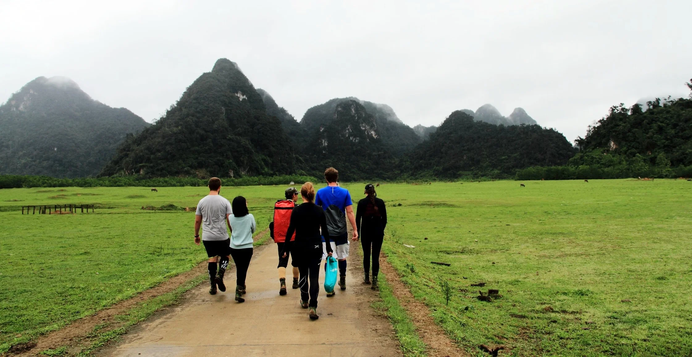 heading off on the tu lan cave trek
