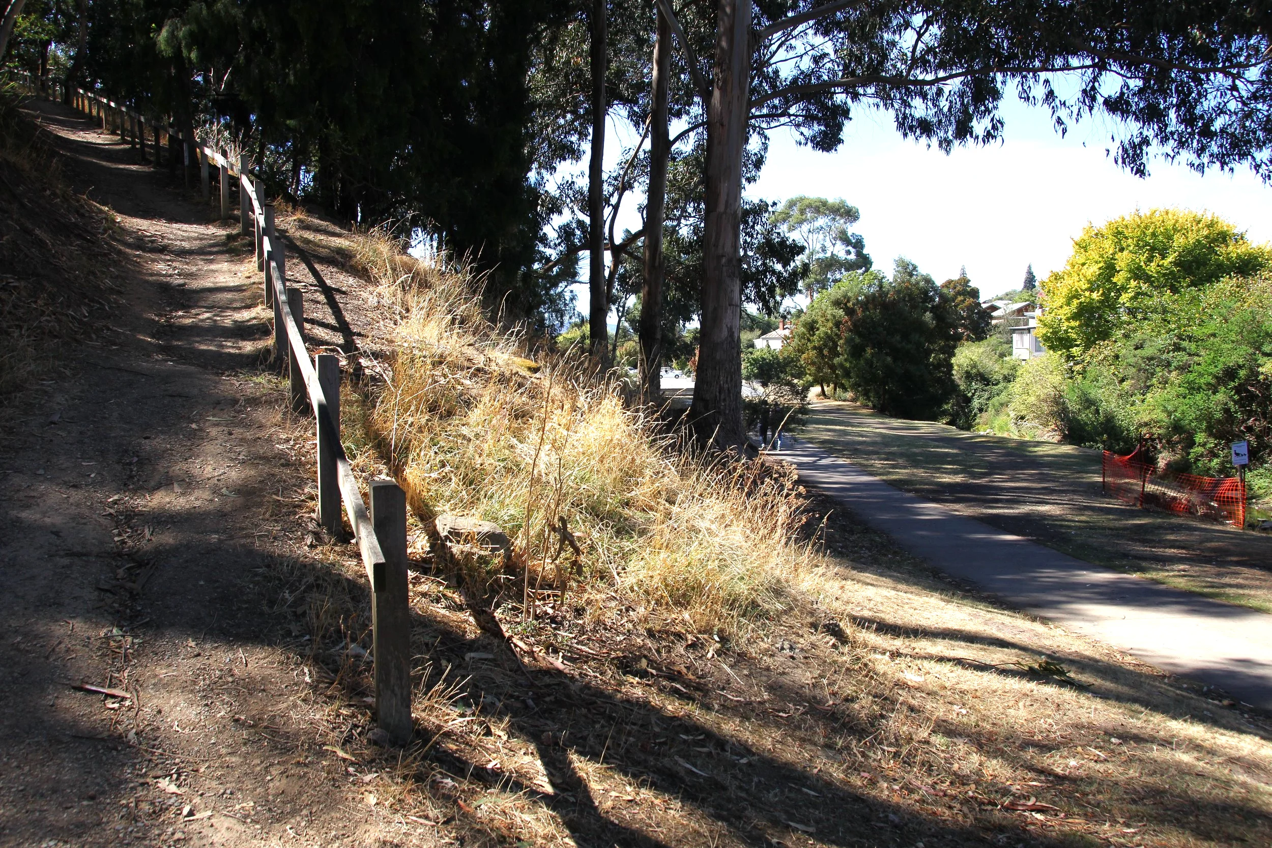 the path on the left is the hill track