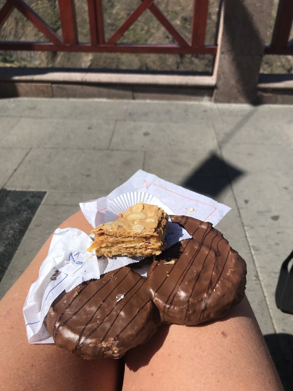 Choc coated almond delicacy called a palmier (Copy)