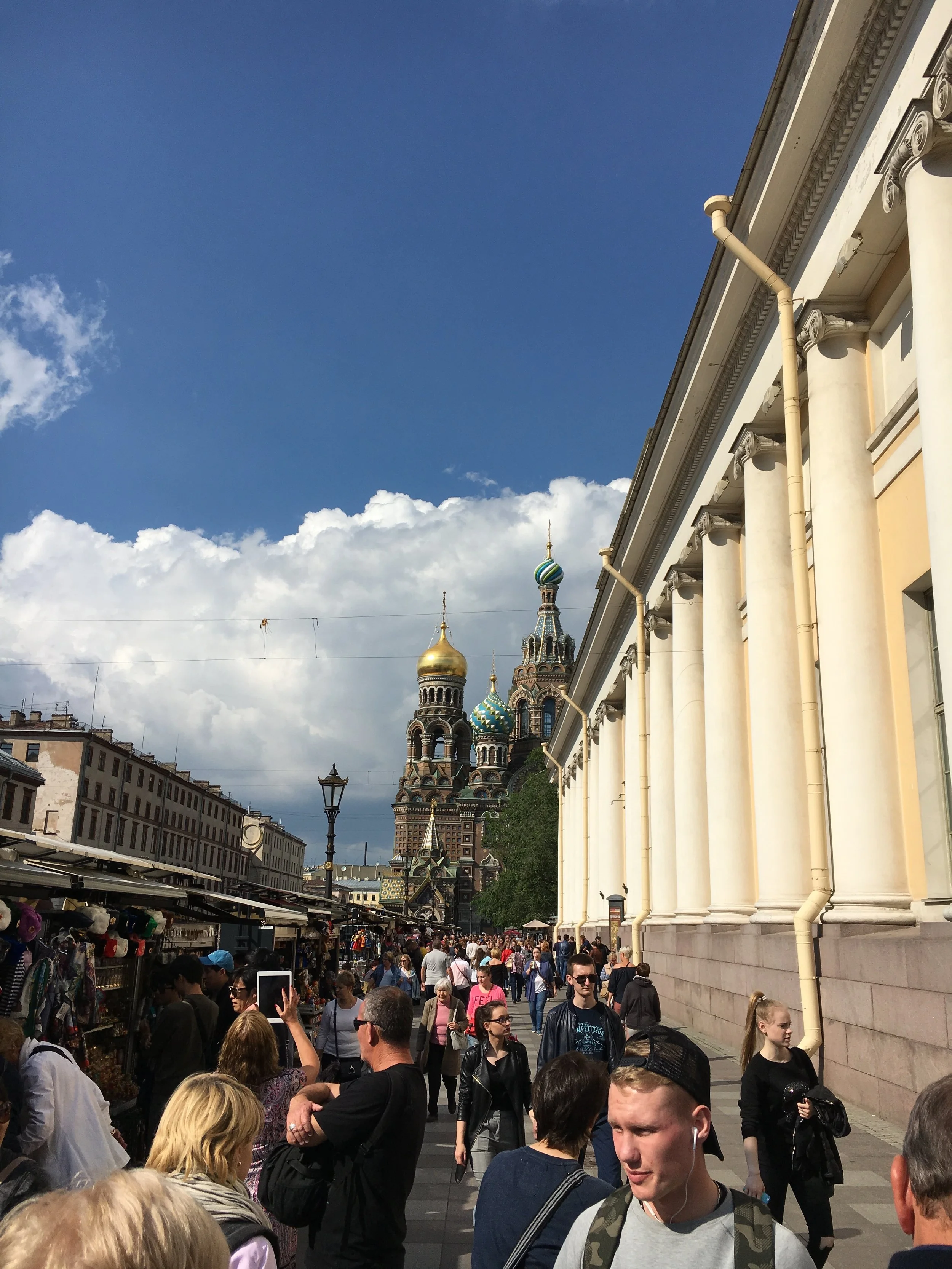 Approaching The Church of the Savior on Spilled Blood, in St. Petersburg.