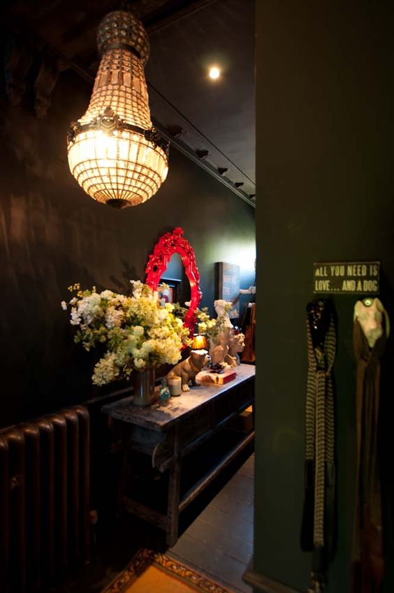 The hallway of interior designer, Abigail Ahern. Image via Pinterest.