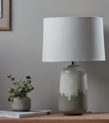 Drip glazed table lamp, £90.