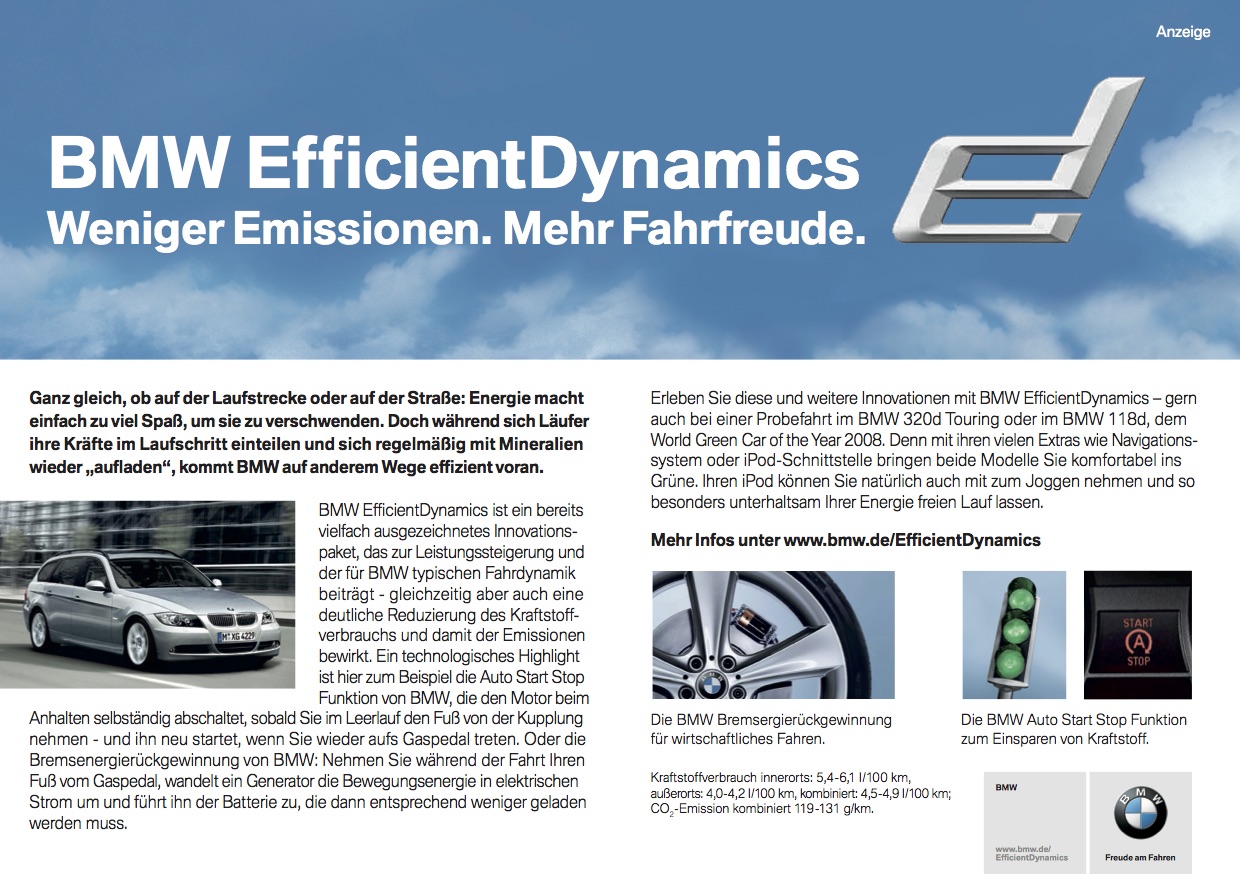 BMW Advertorial Efficient Dynamics