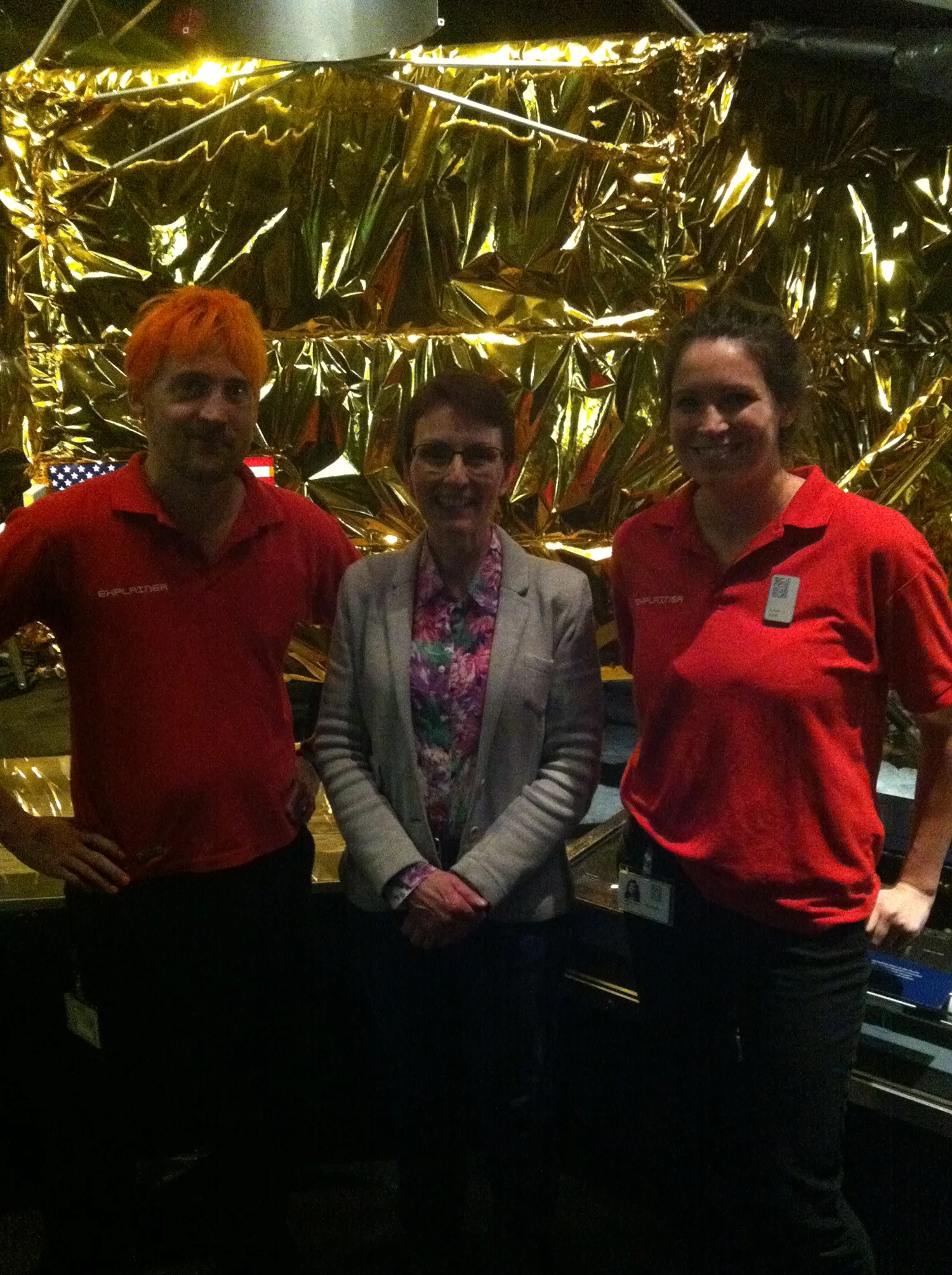 David and colleague Sarah-Jane, meeting Britain's first Astronaut Helen Sharman during Tim Peake's landing on the 19th June. 