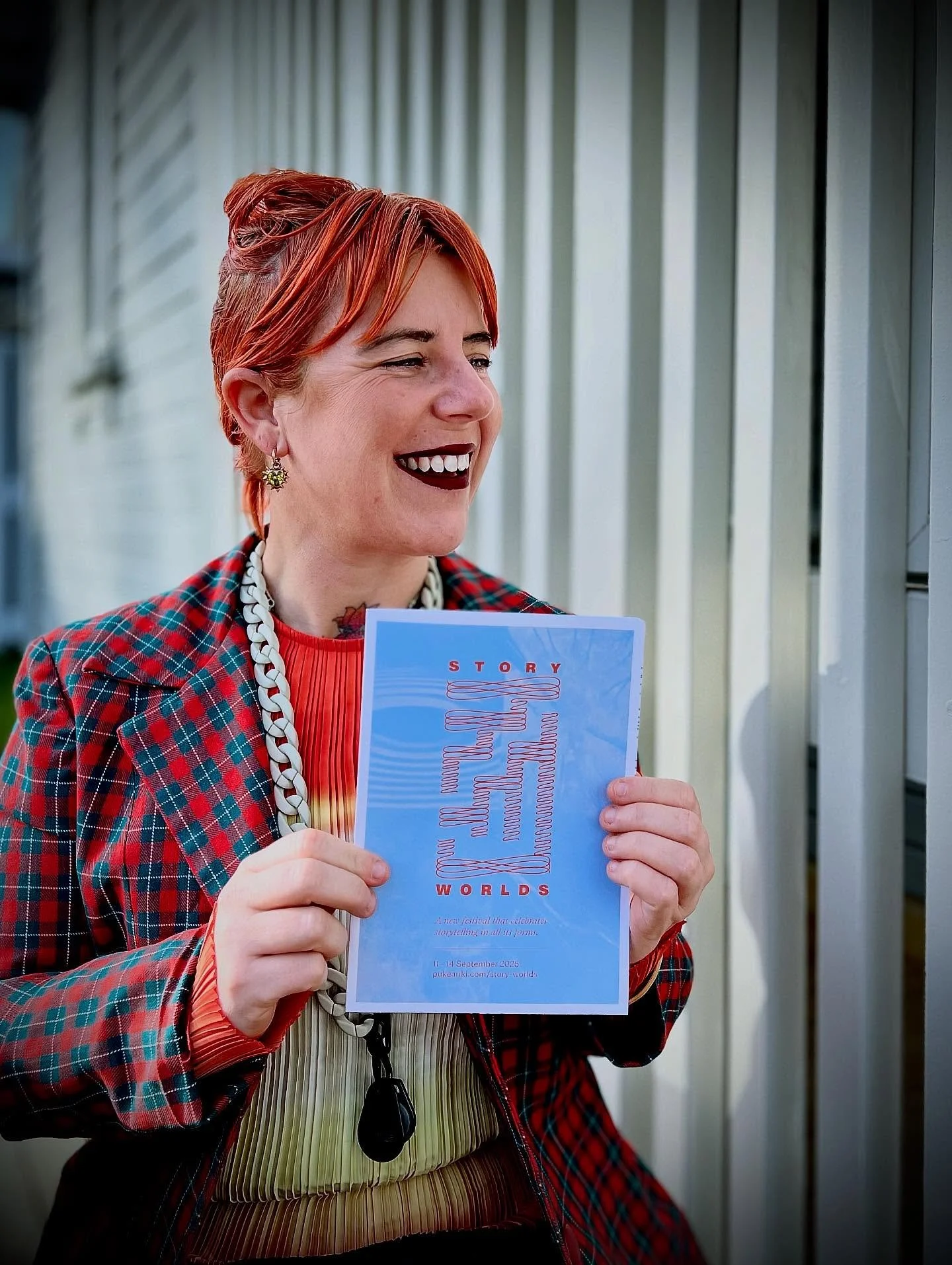 🚀 Landed!
Our beautiful STORY WORLDS brochure is out in the wild 🌊🌳

Pick up a copy at @dawn.oakura or at the front desks of @puke_ariki museum, libraries and @govettbrewster &mdash; with branding thoughtfully crafted by @e__sutherland ✨

📖 Story