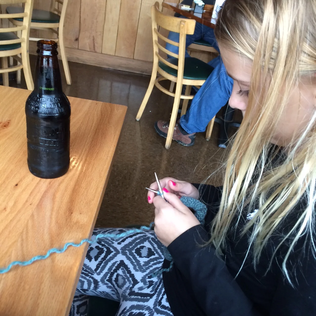 A new calming meditation for Caroline-- knitting. A passion born in a one-on-one escape from routine to nurture her creativity.