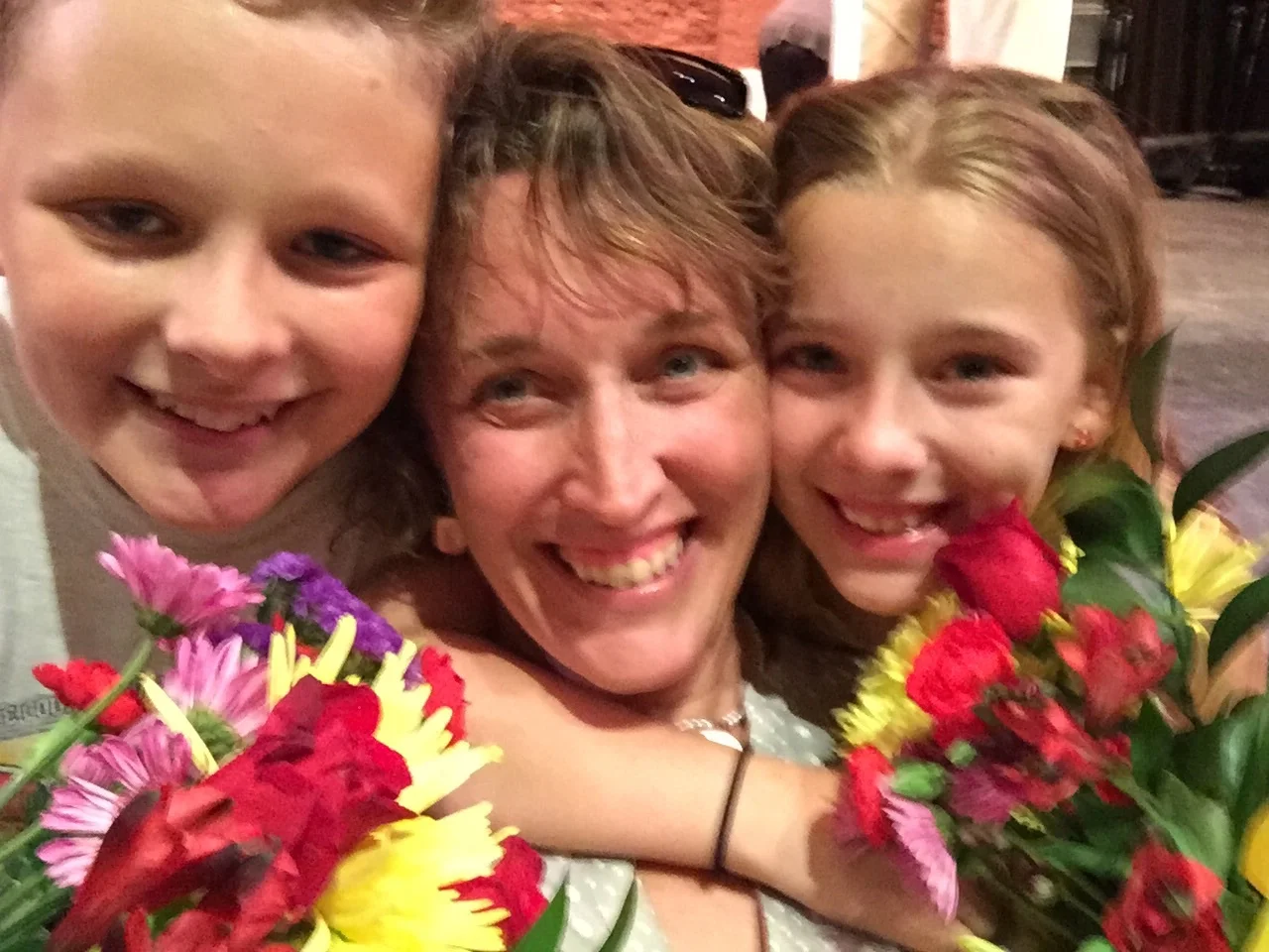 Sam and his sister Caroline after their performance this weekend