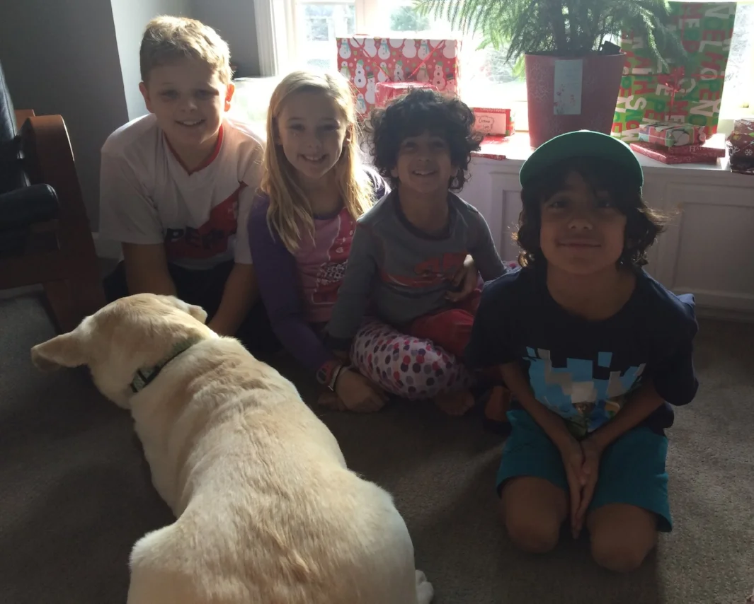 Our first Christmas morning with the kids all together.
