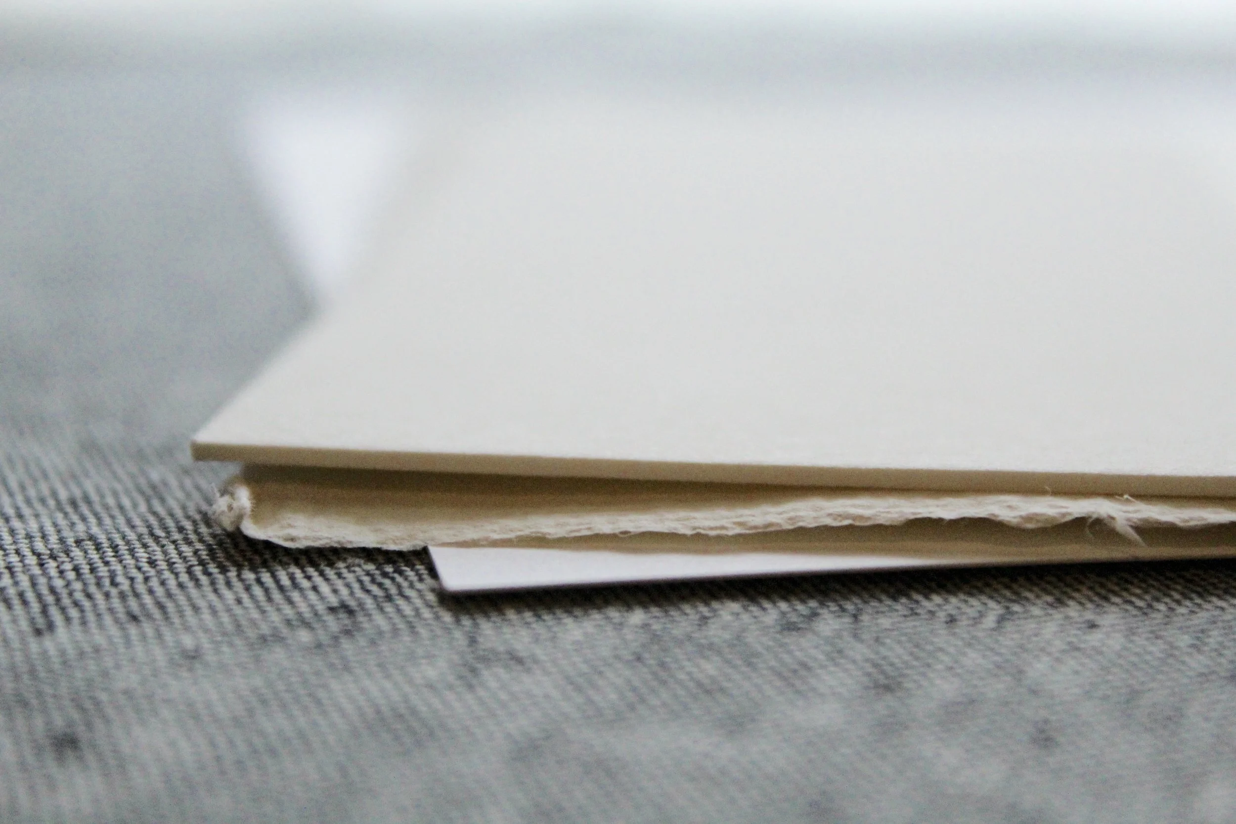 top to bottom: 220# cotton, handmade, 130# cardstock