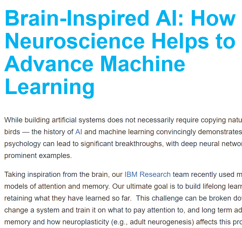IBM: How Neuroscience Helps to Advance Machine Learning