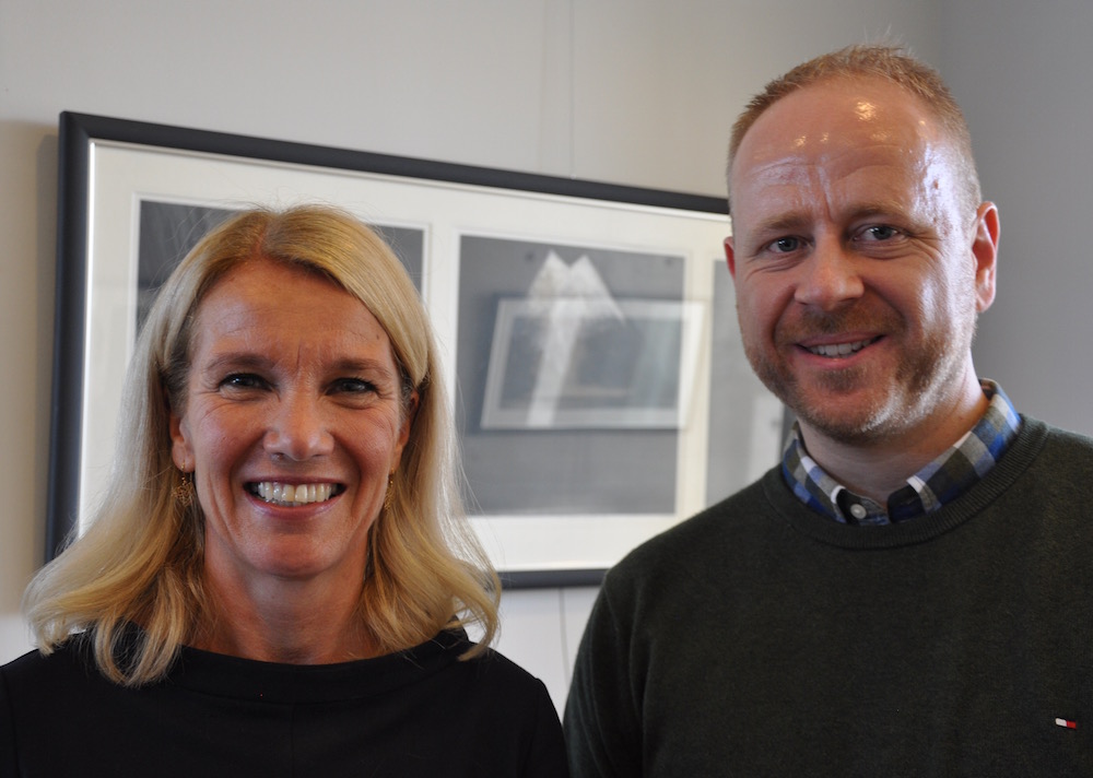 styreleder i universitetsfondet, STavangerordfører Christine sagen Helgø med Nils PEtter Oveland i search
